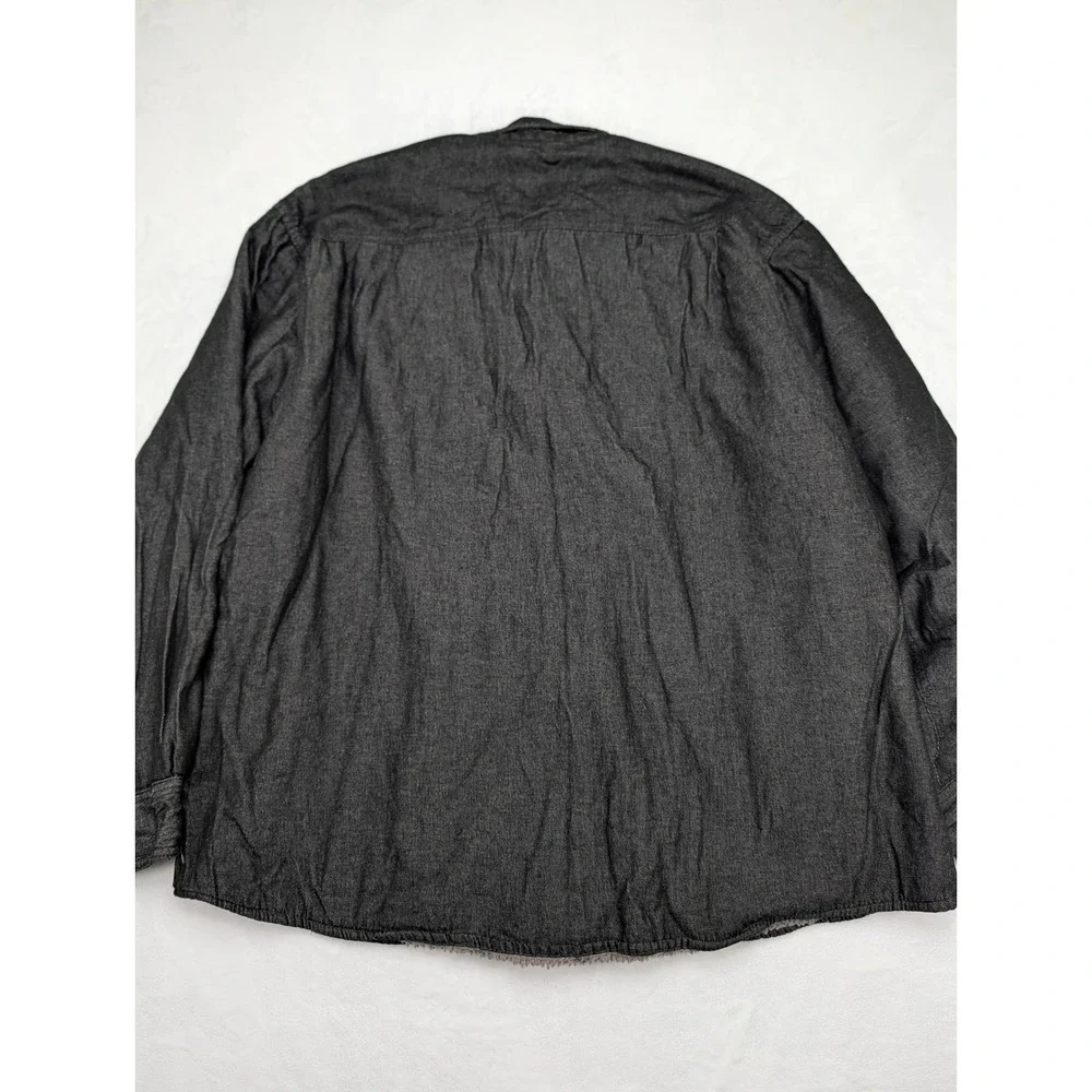 Wrangler Mens Sherpa Lined Flannel Jacket Dark‎ Gray Size 2XL